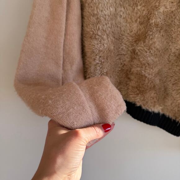 Atelier Edition Sita Murt Mallorca Faux Fur Colorblock Pullover Sweater - Picture 4 of 8